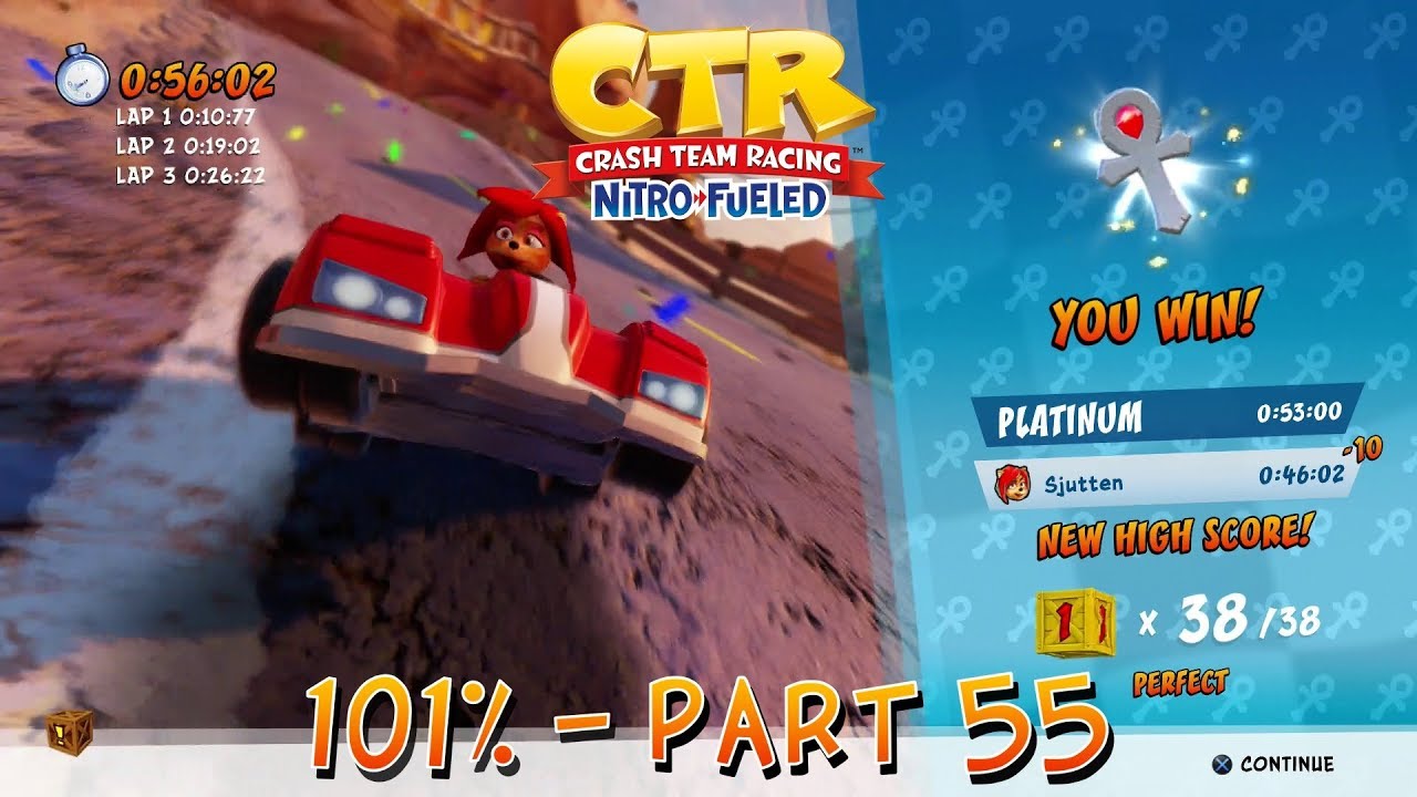 Crash Team Racing Nitro Fueled - 101% Playthrough (Medium), Part 55: Dingo Canyon (Platinum Relic)