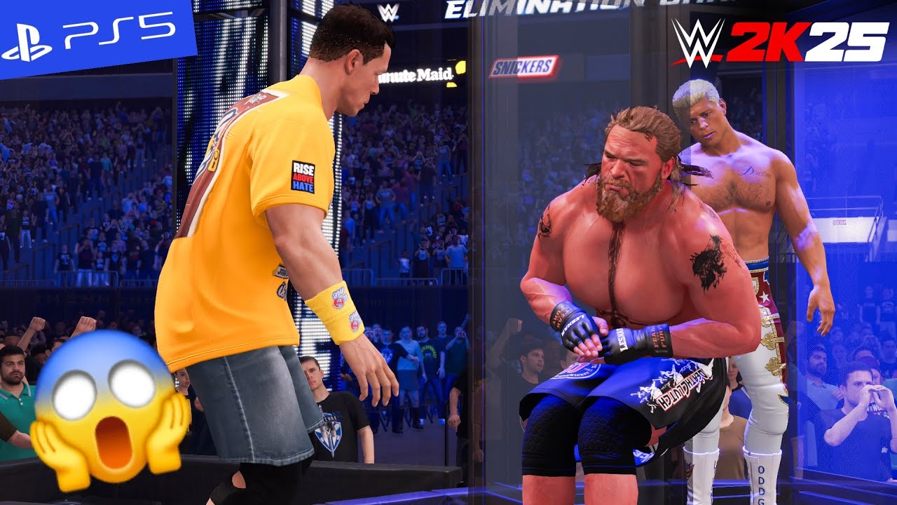 WWE 2K25 - Elimination Chamber Match (Cena v Lesnar v Punk v Rollins v Rhodes v McIntyre) | 4K