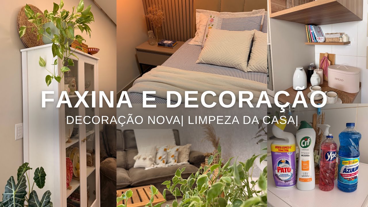 FAXINA E TIRANDO A DECORAÇÃO DE NATAL| Nova decoração na sala, testando produtos, limpeza completa ✨