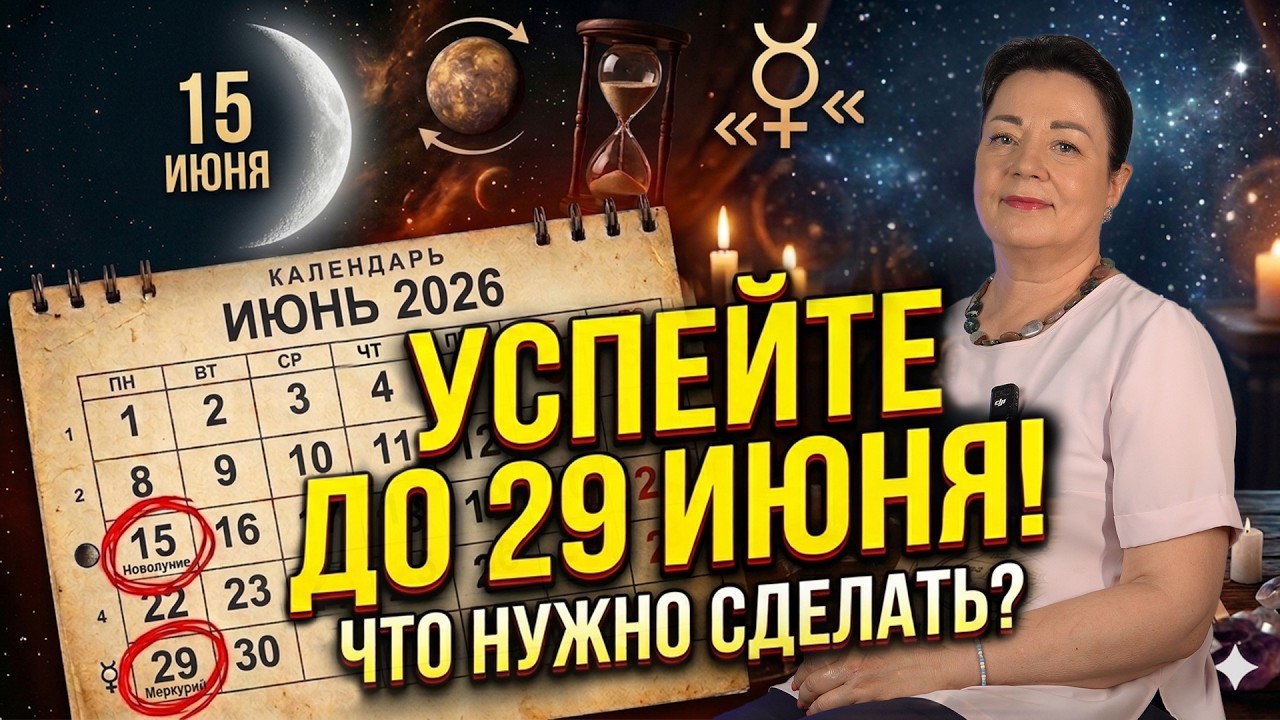 СУДЬБОНОСНОЕ НОВОЛУНИЕ 15 ИЮНЯ! ЧТО НУЖНО СДЕЛАТЬ ДО РЕТРОГРАДНОГО МЕРКУРИЯ? ЕЛЕНА ОСИПЕНКО