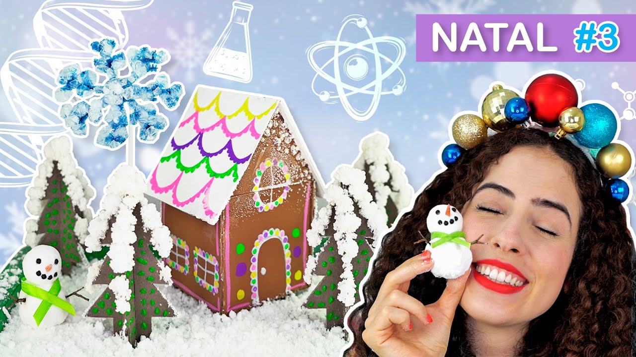 COMO FAZER NEVE & CRISTAIS | EXPERIMENTOS CIENTÍFICOS DE NATAL | Paula Stephânia