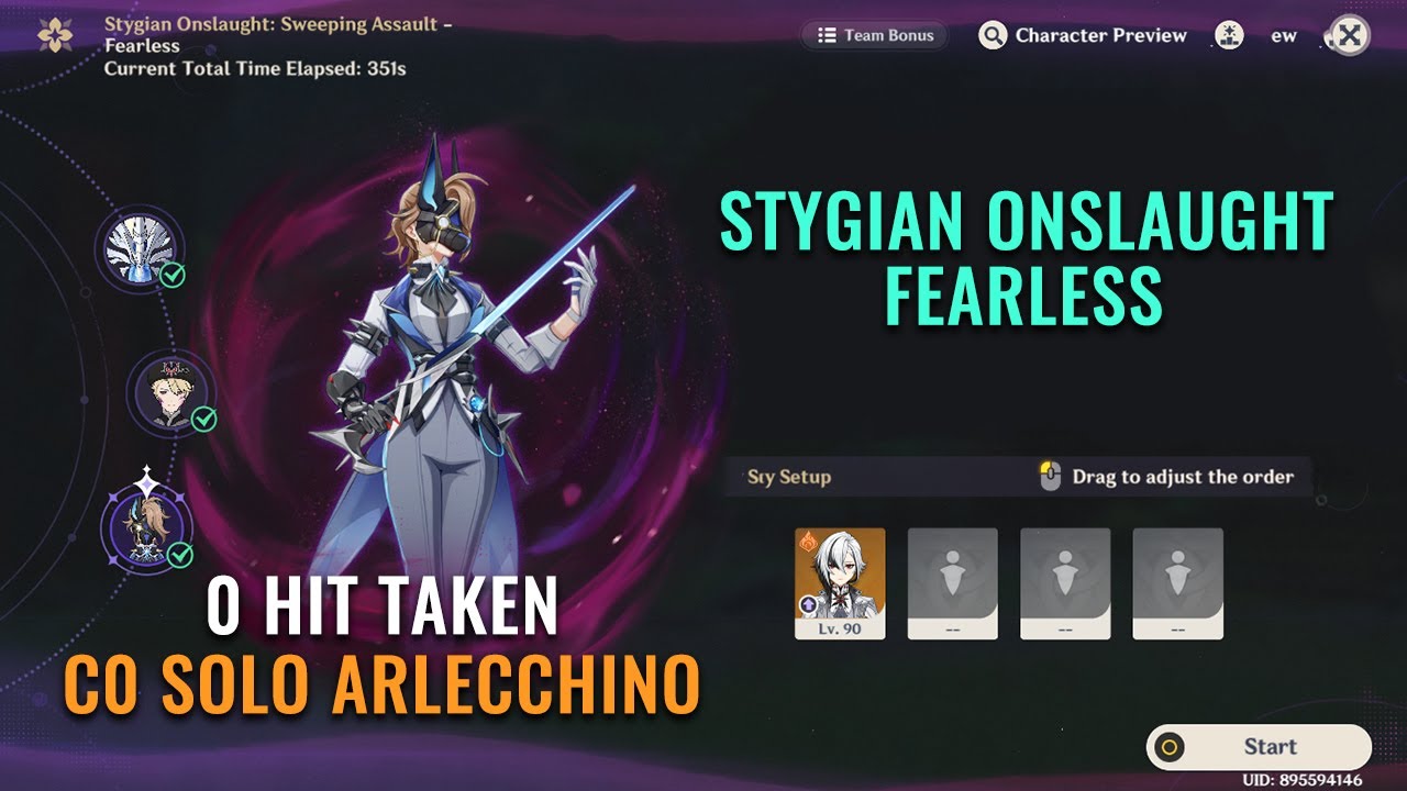 C0 Arlecchino Solo | 0 Dmg Taken | Fearless Stygian Onslaught