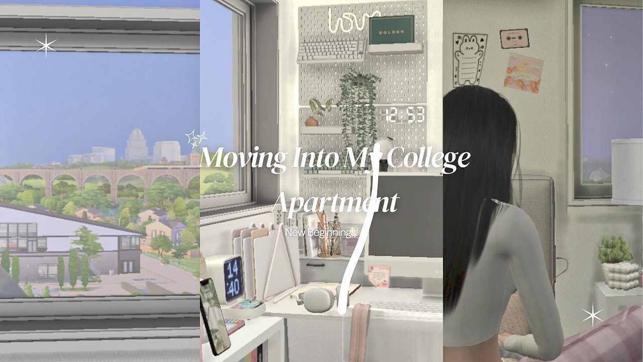 MOVING VLOG 📦 • new apartment, cleaning, college life, etc.. 📓 | Sims vlog