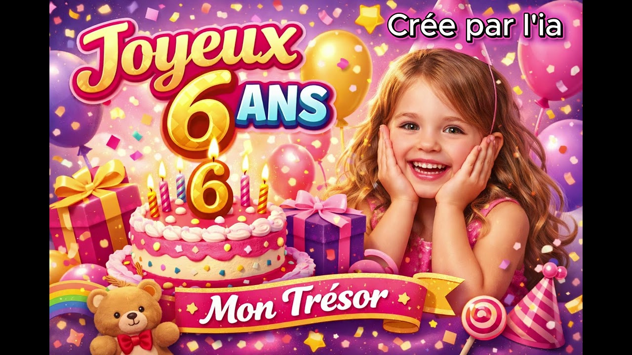 Joyeux 6 Ans Mon Trésor - IA