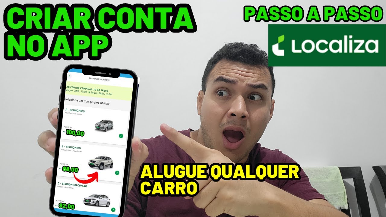 COMO CRIAR CONTA NO APP DA LOCALIZA (ALUGUEL DE VEICULOS)