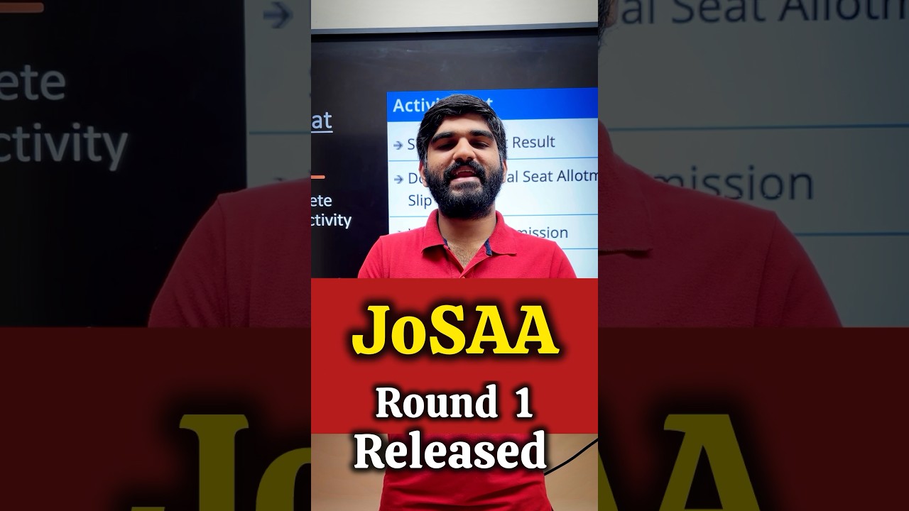 JOSAA Counselling Round 1 Seat Allotment Result Released | josaa round 1 result 2024 #josaa2024