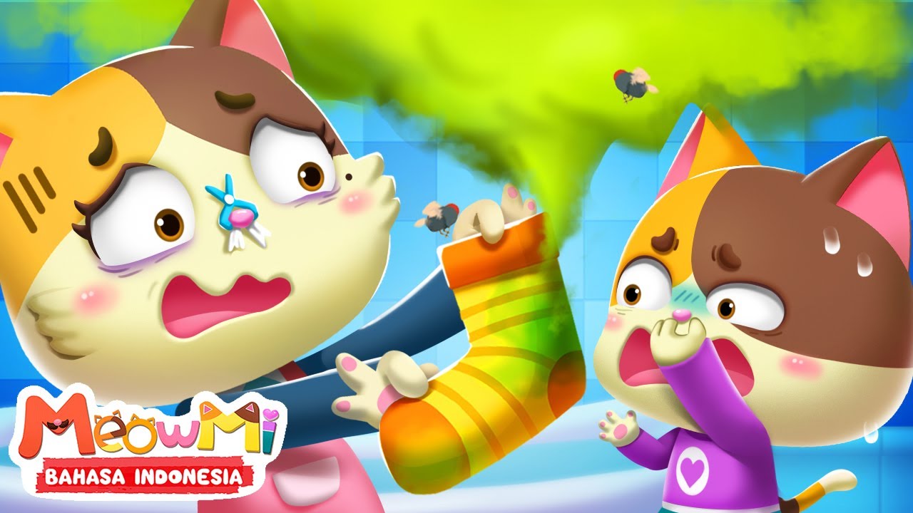 Kaos Kaki Bau ini Milik Siapa | Kebiasaan Baik | Lagu Anak | MeowMi Family Show Bahasa Indonesia