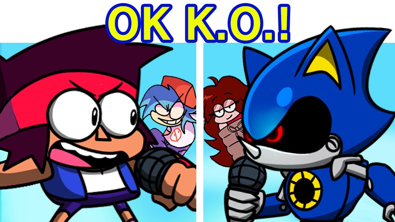 FNF VS OK K.O Let's Be Heroes | Metal Sonic & More (Cartoon Gameplay)