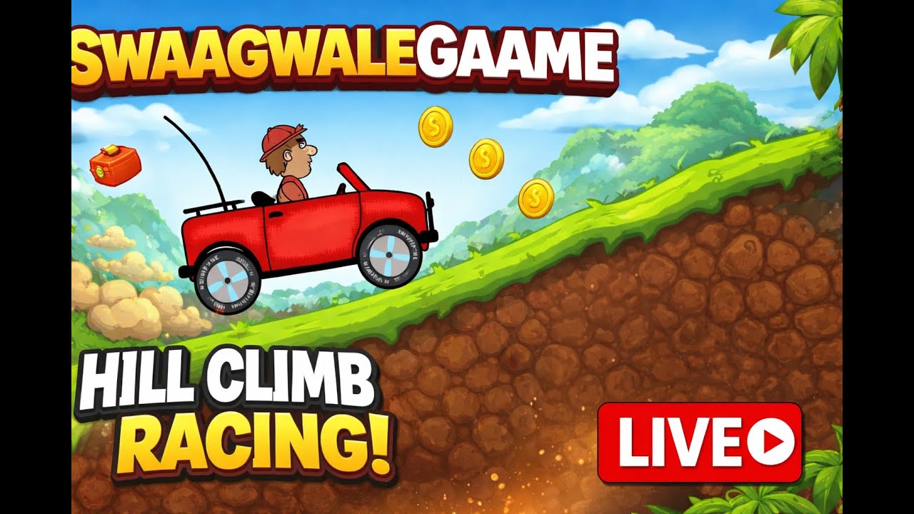 Hill Climb Racing Game Stream Live  🚗 | Hill Climb Streaming | Racing Car Live Stream | Climb Fast