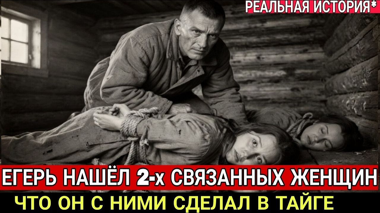 ЕГЕРЬ ОТКРЫЛ ДВЕРЬ ЗАИМКИ &mdash; И ОЦЕПЕНЕЛ. ТАМ БЫЛИ ДВЕ СВЯЗАННЫЕ ЖЕНЩИНЫ...