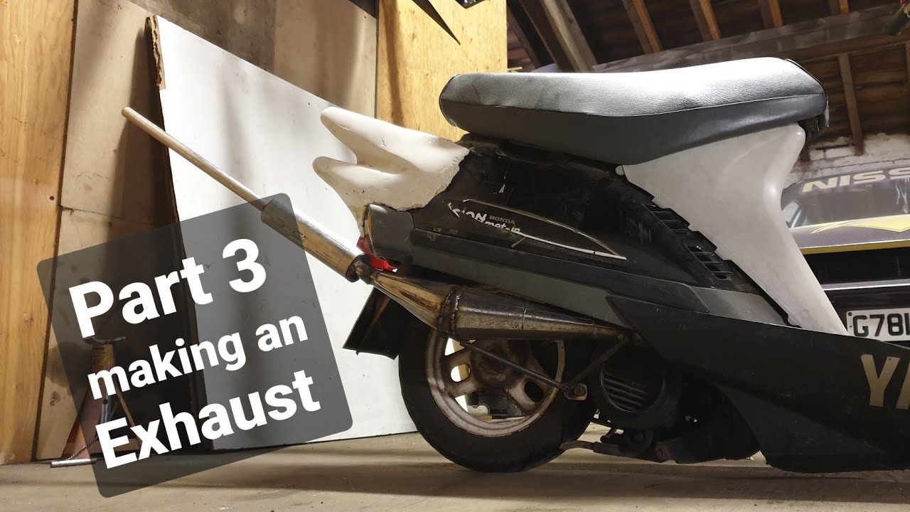 My Slammed Japanese Style Scooter Build Honda Vision, Part 3 making an exhaust.