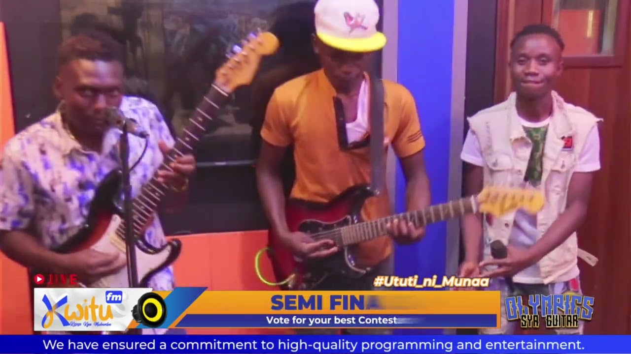 Kaluma (Mwanaa Ndawa) performing Live on Guitar Olympics At Kwitu FM)