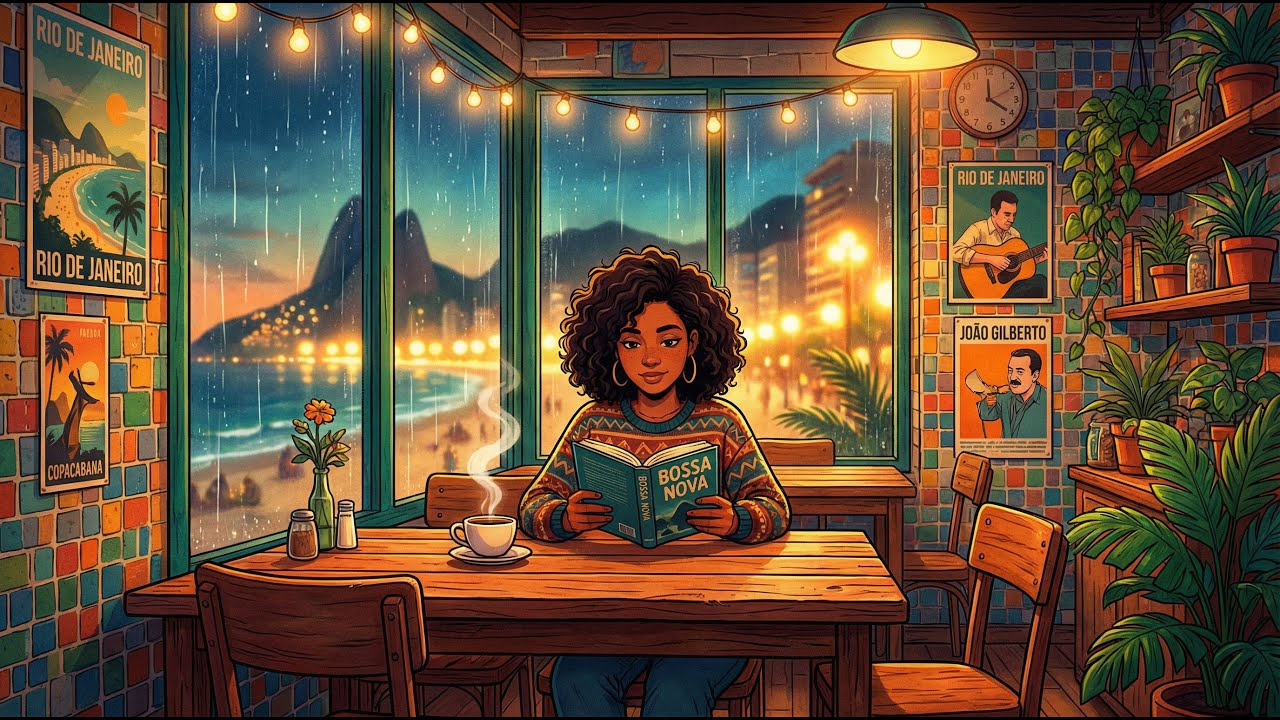 Anime Brazilian Cafe | 1 Hour Saxophone Bossa Nova for Deep Focus