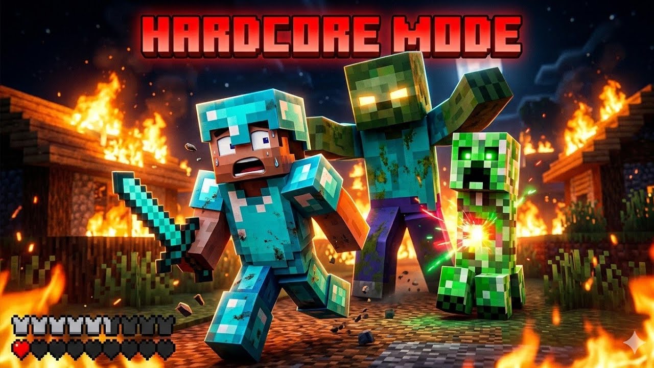 Minecraft hardcore last heart❤ #Minecraft #live #shorts #video