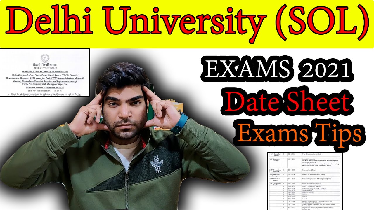 SOL Exams 2021 | Date sheet released | School of open-learning | Online Exam | 15 March | DU SOL |