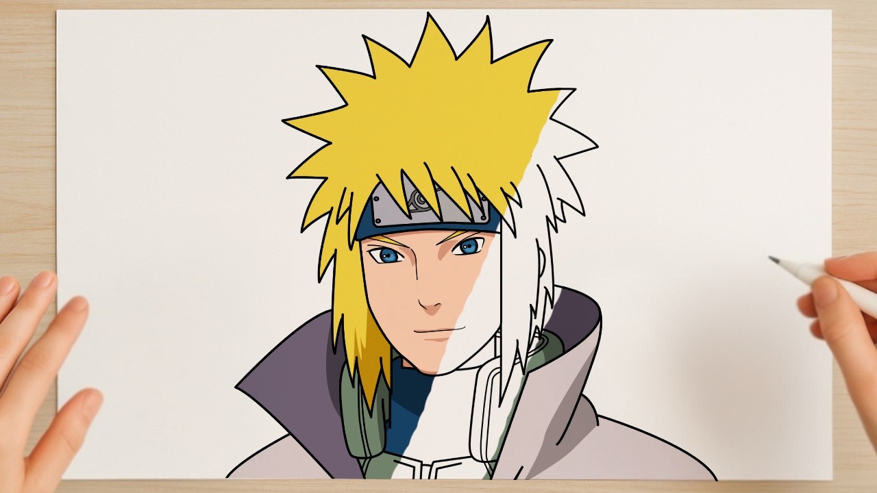 How to Draw Minato Namikaze from Naruto | Step-by-Step Tutorial