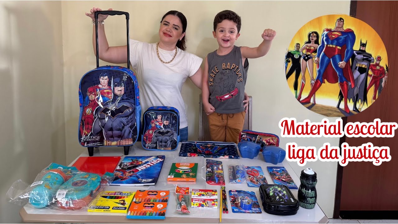 MATERIAL ESCOLAR LIGA DA JUSTIÇA “PRÉ I” DA SHOPPE #ligadajustiça #materialescolar #explorar 