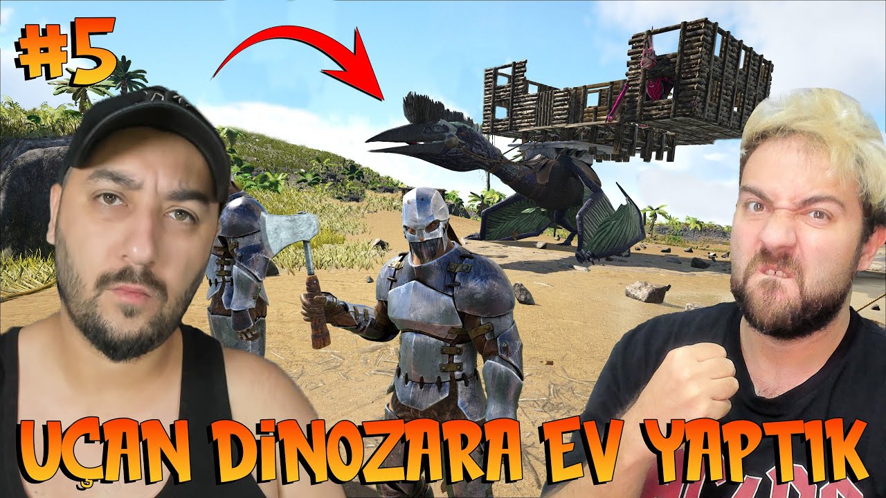UÇAN DİNOZORA EV YAPTIK W/Han Kanal, Ahmet | 🦕 ARK SURVİVAL EVOLVED 3 KAFADAR SERİSİ BÖLÜM 5