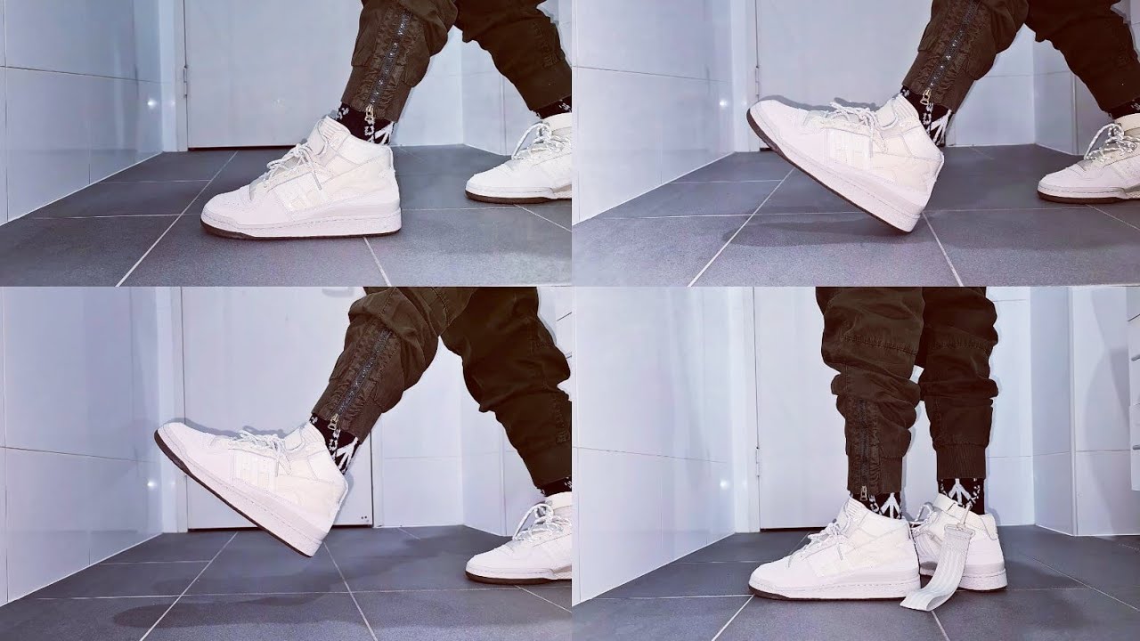 ADIDAS X IVY PARK FORUM MID ALUMINIUM CREAM WHITE & GUM on feet