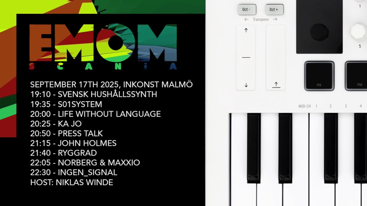 EMOM - Electronic Music Open Mic, INKONST Malm&ouml; Sweden 9/17 - 19.00 CET