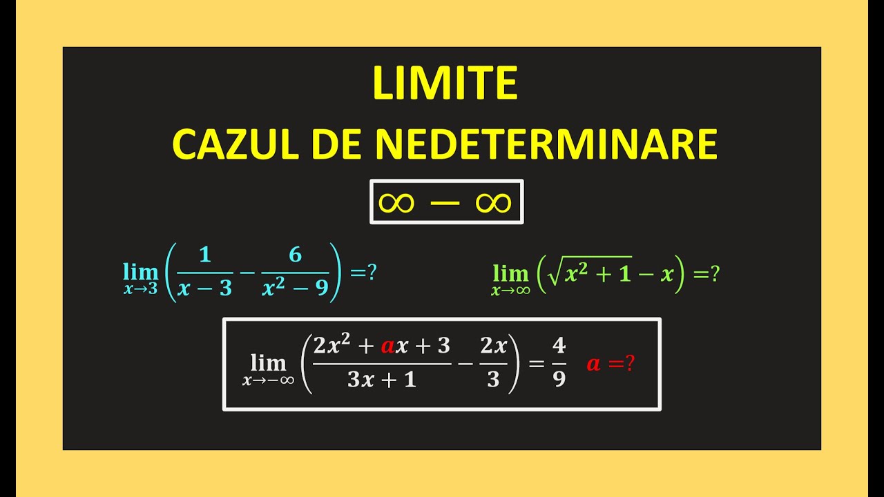 Limite de functii clasa 11 caz nederminare infinit minus infinit cu parametrii caz 0 pe 0 exercitii