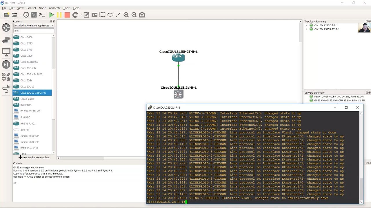 Setup IOU L2 and IOU L3 on GNS3