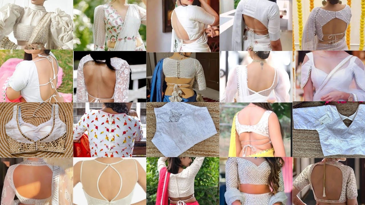 New White Colour Blouse Design || White Blouse Back Neck Design || Latest Blouse Back Neck Design 🤍😘