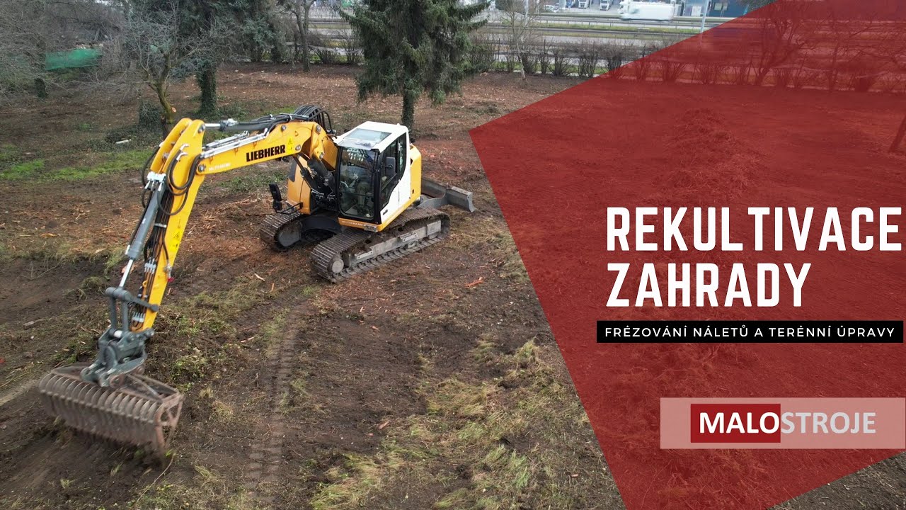 Malostroje.cz | Rekultivace staré zahrady lesní frézou a rekultivačními hráběmi