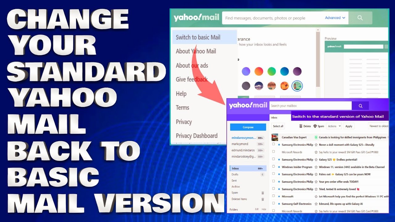 How To Change Your Standard Yahoo Mail Back To Basic Mail Version Update 2025