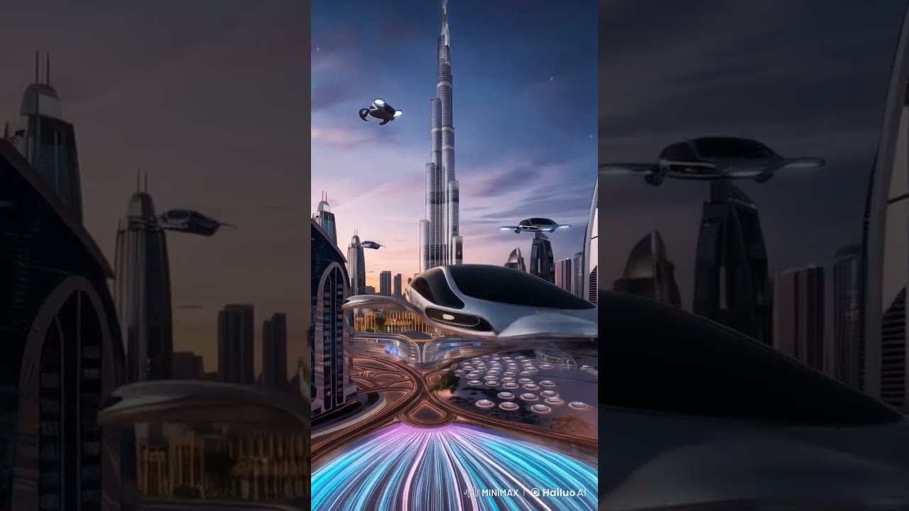 Dubai 2050: A Futuristic Skyline with Flying Cars 🚀🏙️ #dubai #ai #uae