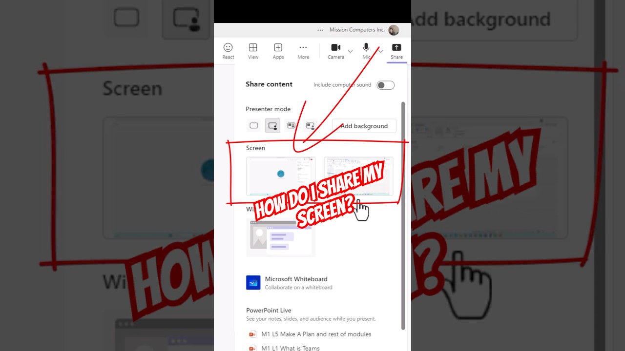 От нуля до героя: осваиваем демонстрацию экрана в командах как ПРОФИ #shorts