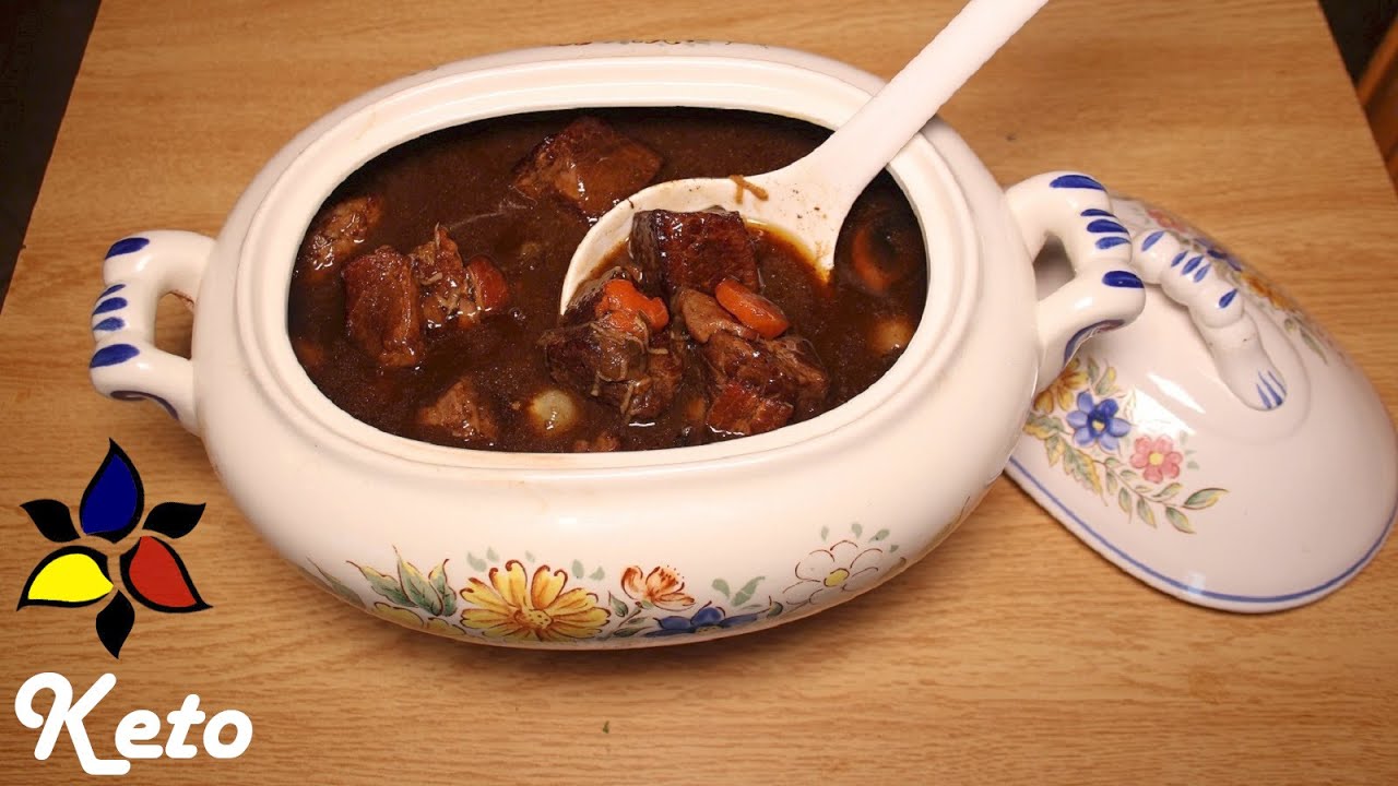 Keto Beef Stew (Beef Bourguignon a la Julia Child)