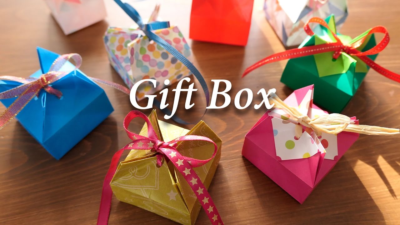 折り紙１枚のギフトボックス★EasyGiftbox　【Origami Tutorial】(#72)