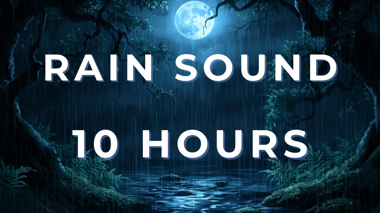 RAIN SOUND – 10 HOURS | All Night Sleep & Relax 🖤  | Siyah Ekran Yağmur Sesi