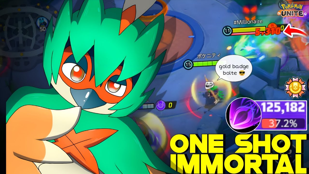 GOLD BADGE DECIDUEYE BECOMES INSANELY IMMORTAL IN SOLO QUEUE 😎 | POKEMON UNITE 
