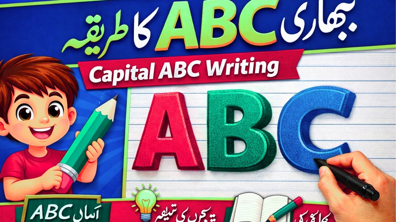 Bhari ABC Likhne Ka Tarika | Capital ABC Writing for Kids | ABC Writing Practice in Urdu