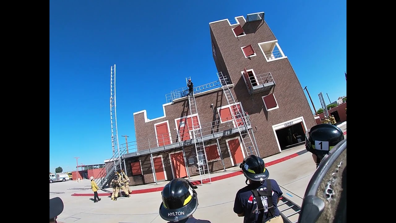 M. Sac Fire Academy 74 Roof Ladder Aloft
