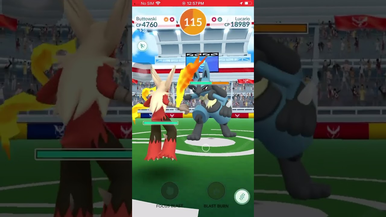 T3 Blaze Kick Lucario Solo Raid vs Mega Blaziken Only (Partly Cloudy) 