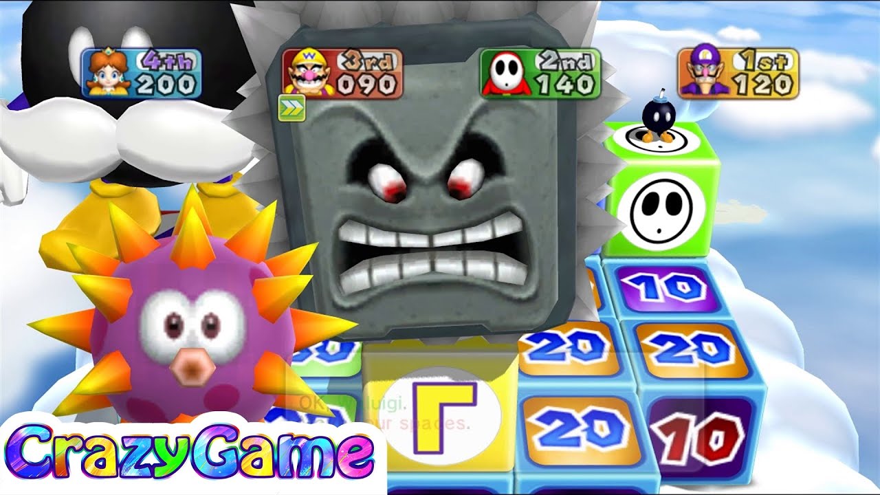 Mario Party 9 High Rollers - Daisy vs Shy Guy vs King Bomb-omb vs Waluigi Gameplay (Master CPU)