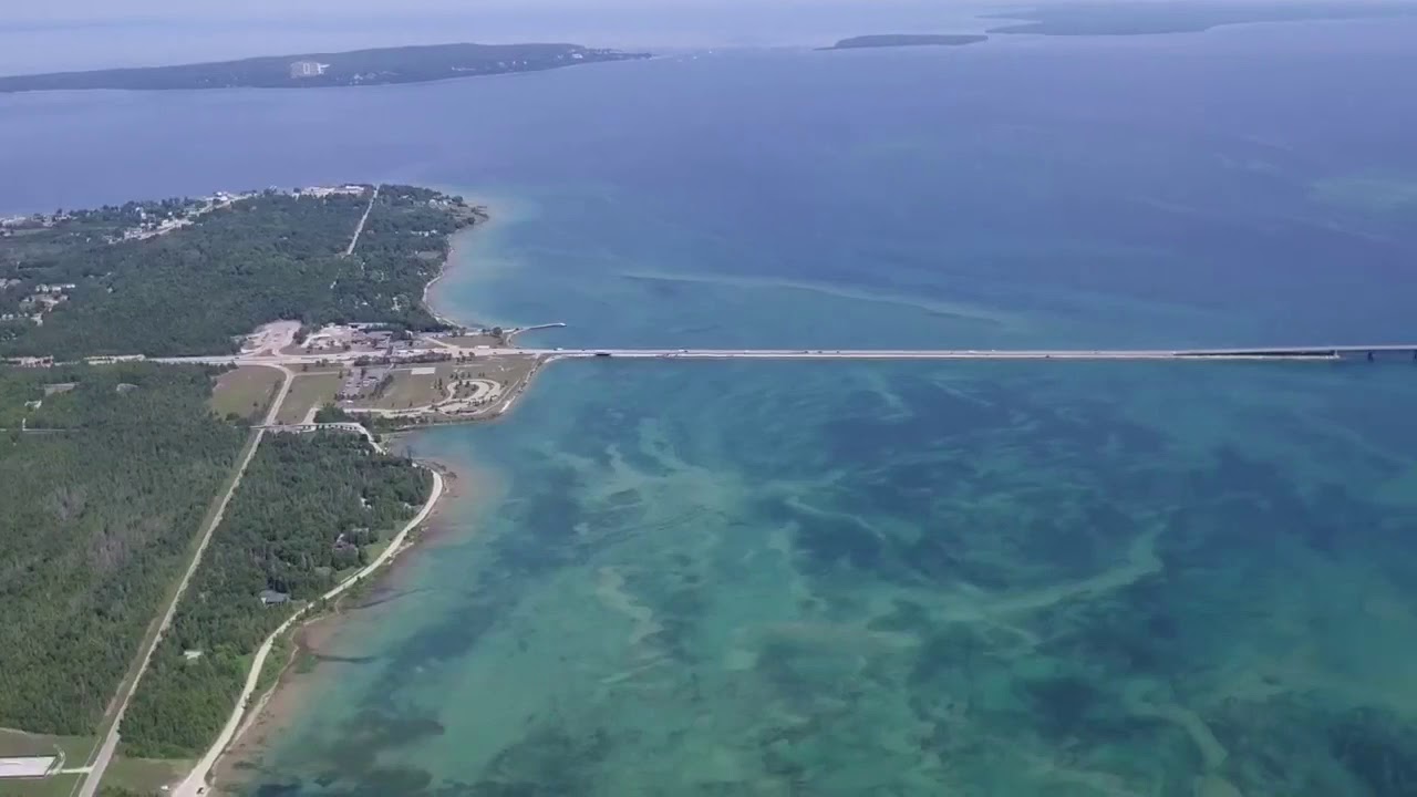 Mackinac Bridge Fly Over with Drone
