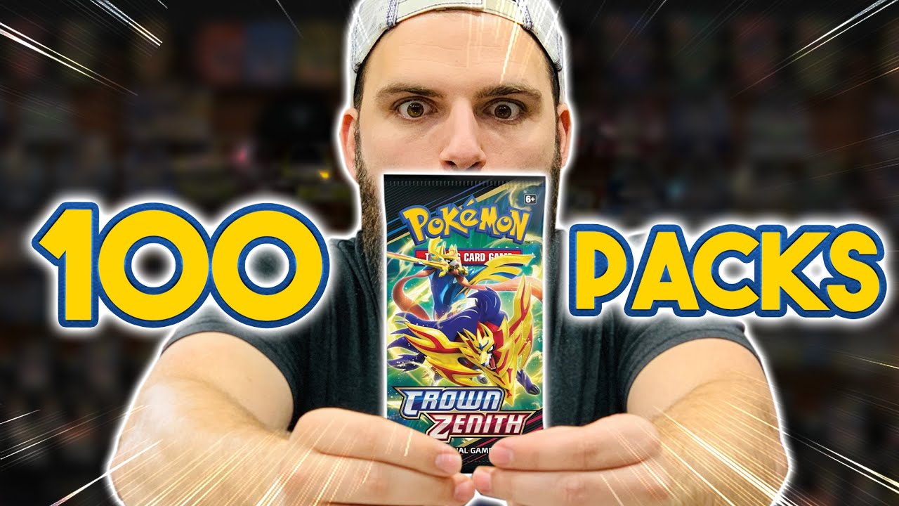 MASSIVE Pokemon Crown Zenith 100 Packs Opening