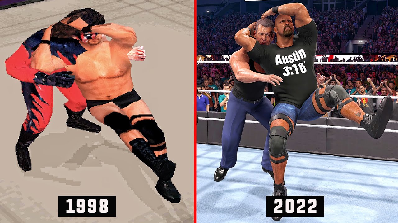 WWE 2K22 The Evolution Of Stone Cold Stunner! (WWE Games)