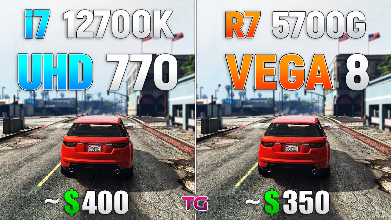 Ryzen 7 5700G (VEGA 8) vs i7 12700K (UHD 770) - iGPU  Test