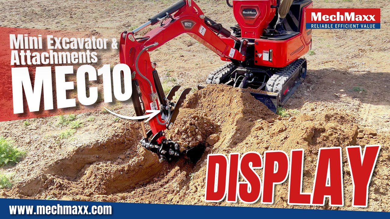 Demonstration of Mini Compact Excavator 65.7&rdquo; Max. Digging Depth, 2100 LBS Operating Weight, MEC10