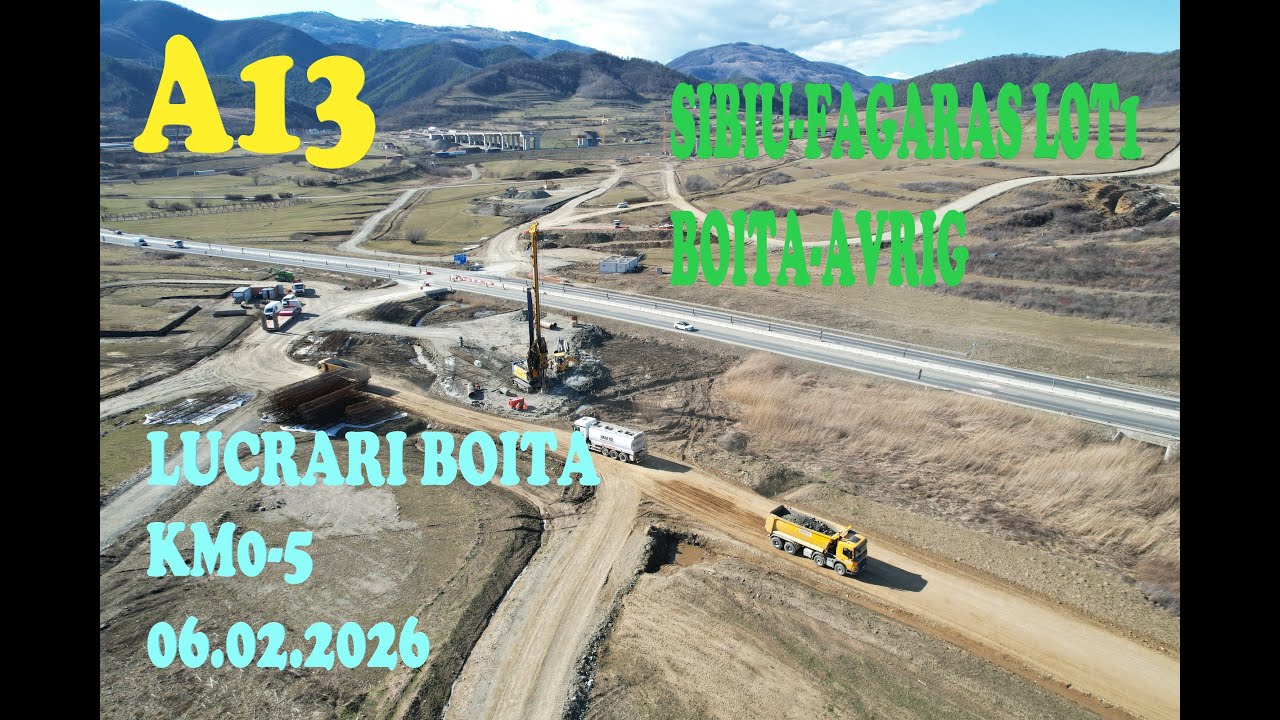 Autostrada A13 Sibiu Făgăraș lot1 Boița Avrig lucrări km0-5 06.02.2026 #autostrada 