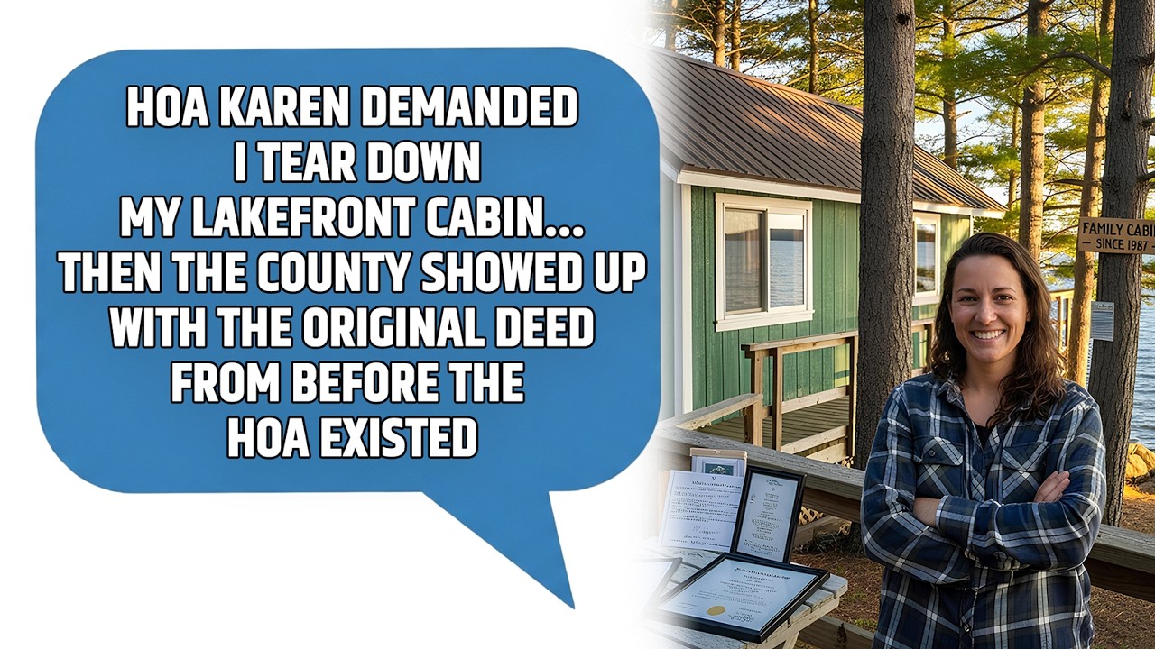 HOA Karen Reported My Lakefront Cabin to the County… It Was Built Before the HOA Even Existed