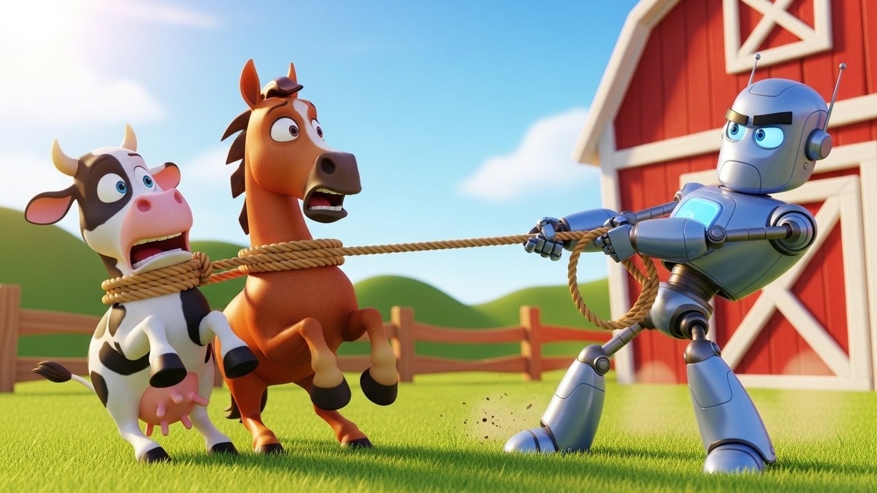 Thief Robot Steals Animals from Old MacDonald’s Farm! 🤖🐄 | Emotional Farm Story 😱