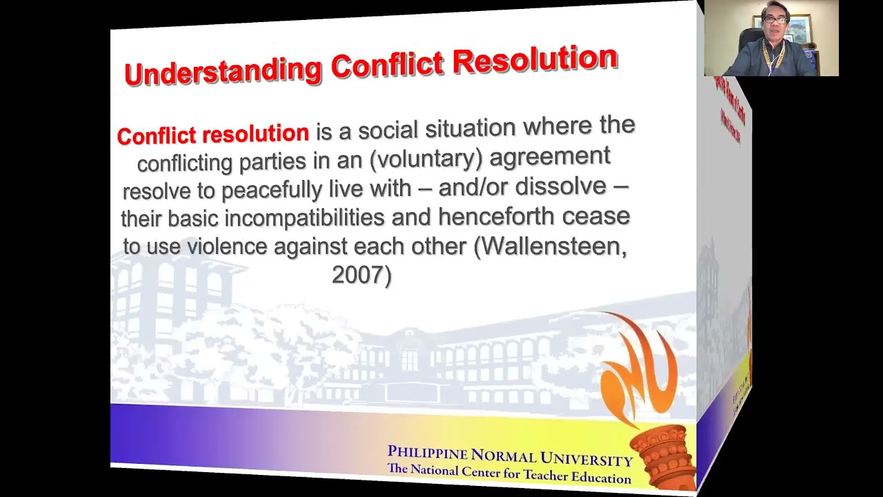 Dr  Ronald Allan S  Mabunga talks about Conflict Resolution and Management