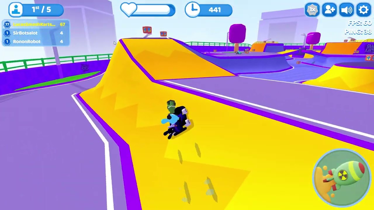 Smash Karts [Im Killer Bot] Full Record 110 Kills Skate Park Gameplay!