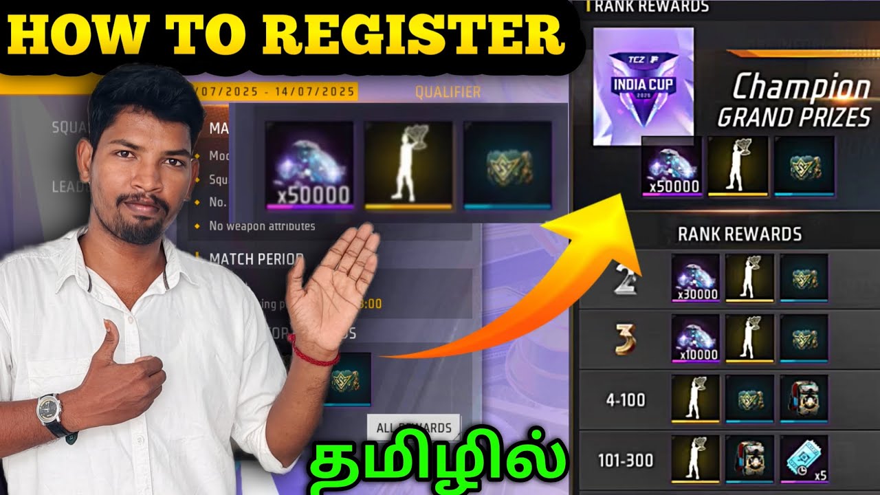HOW TO REGISTER INDIA CUP 🔥 FREEFIRE INDIA CUP REGISTER IN TAMIL
